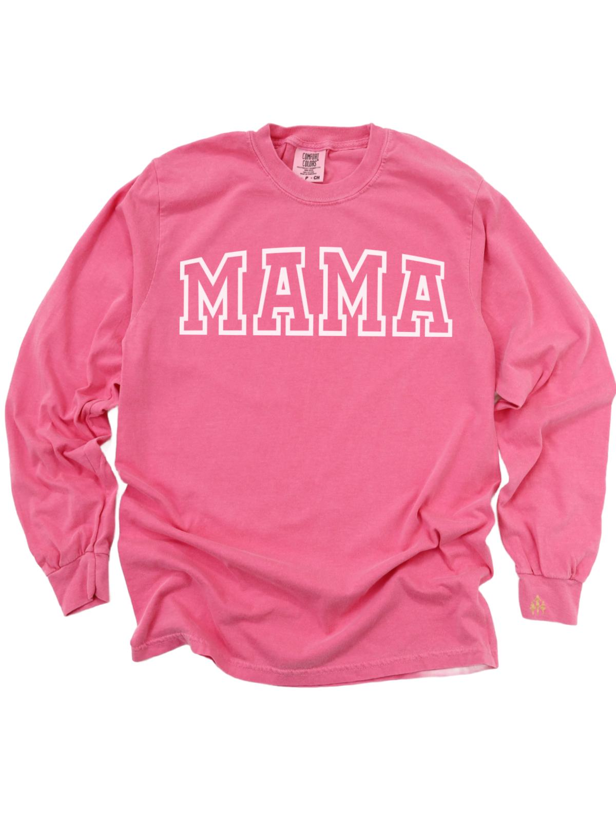 MAMA Varsity Crunch Berry Pink Long Sleeve Shirt