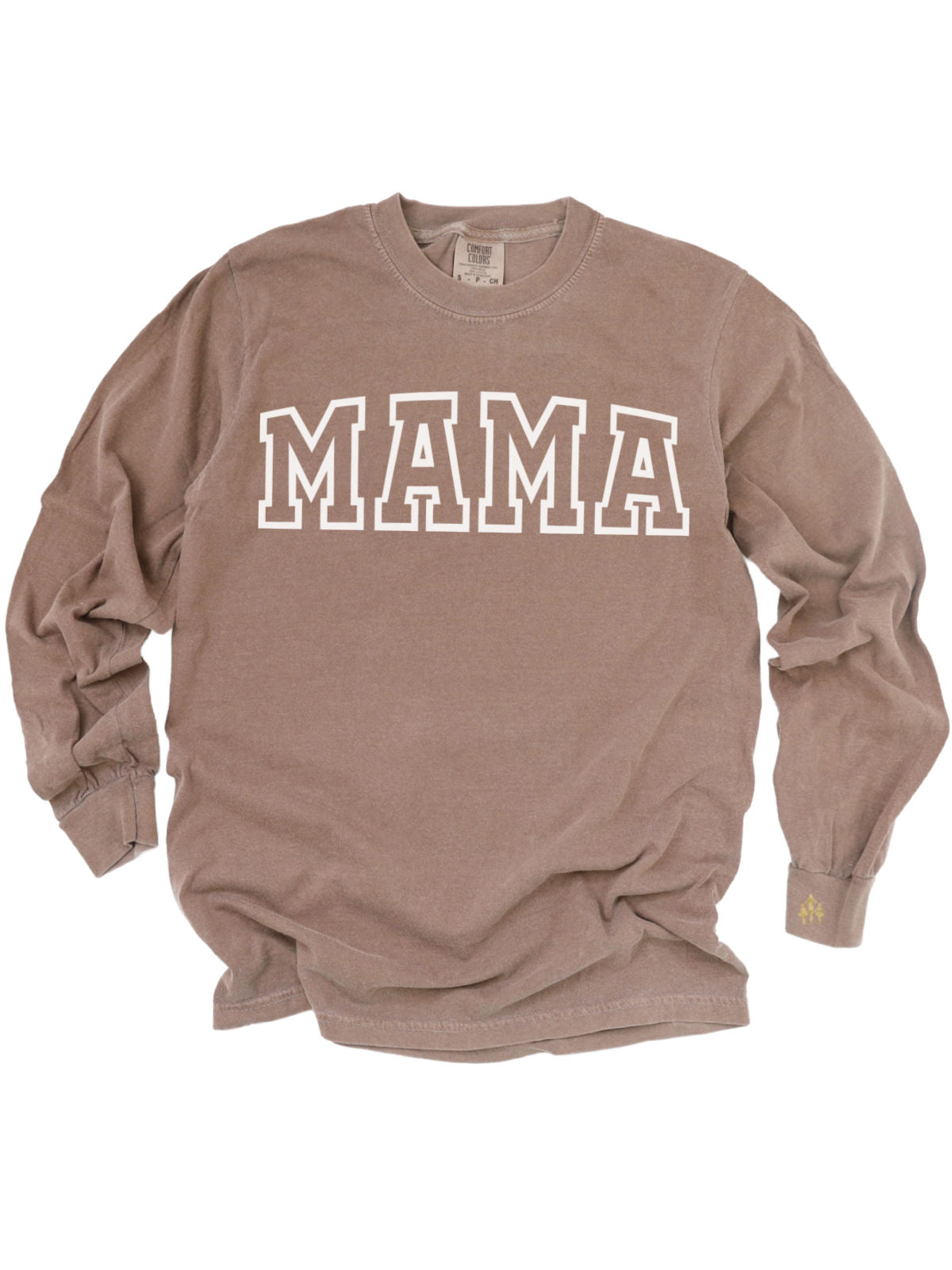 MAMA Varsity Long Sleeve Espresso Brown Shirt