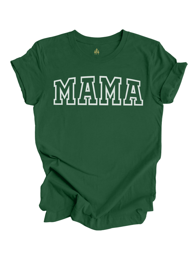 MAMA Varsity Short Sleeve Evergreen Shirt