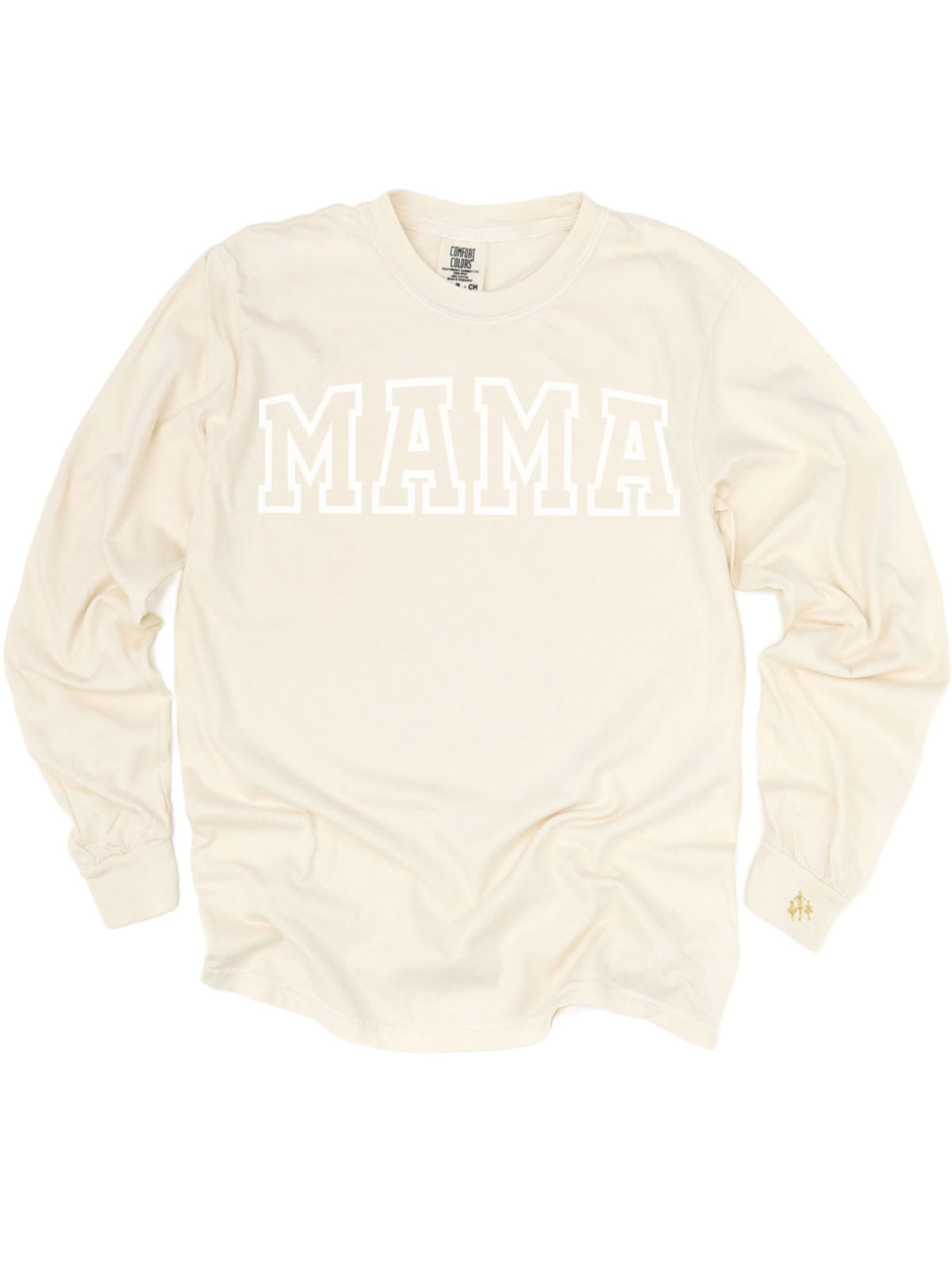 MAMA Varsity Long Sleeve Ivory Shirt