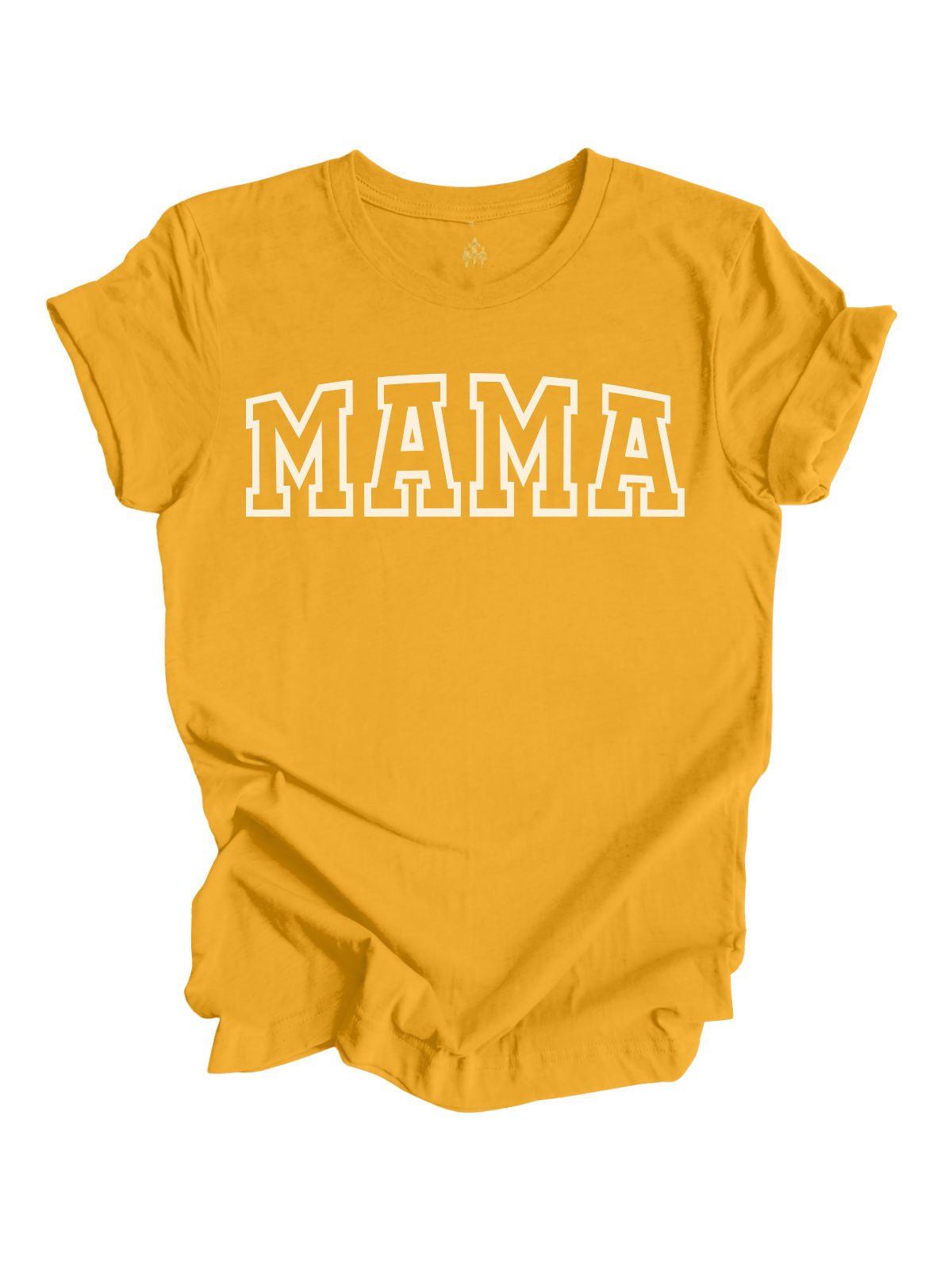 MAMA Varsity Mustard Yellow Short Sleeve Shirt