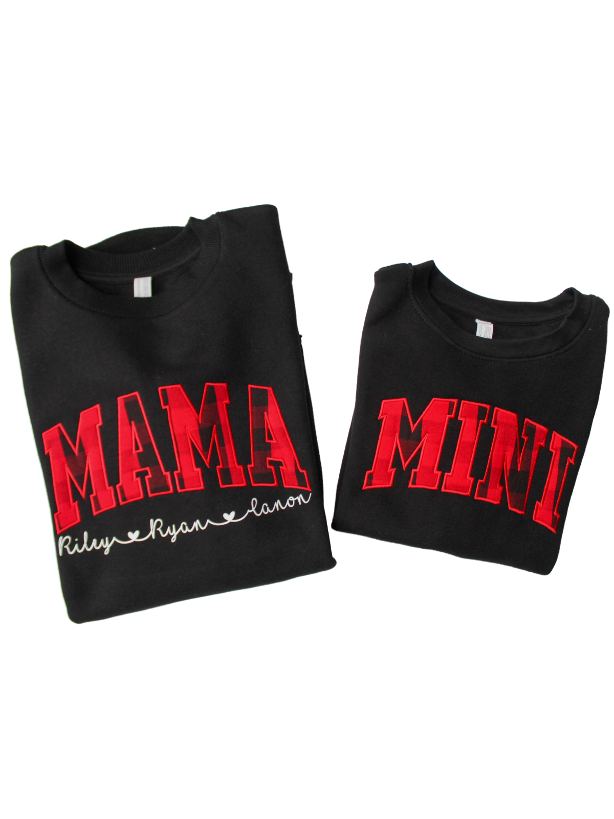 Mama and Mini Matching Buffalo Plaid Black Long Sleeve Sweatshirts