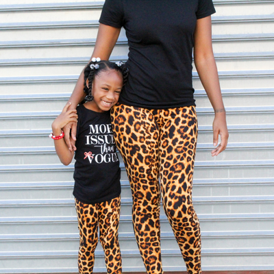 Matching Mother and Daughter Leopard Leggings Set