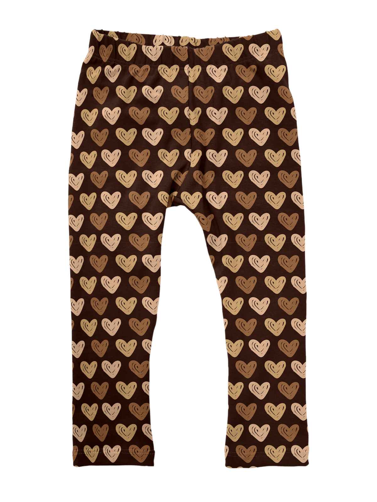 Handmade Double Brushed Poly Knit Girls Leggings in Brown Tones