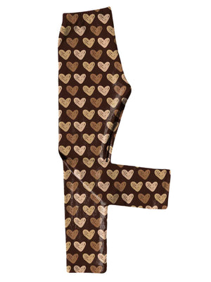 Custom Printed Melanin-Inspired Heart Print Leggings for Girls