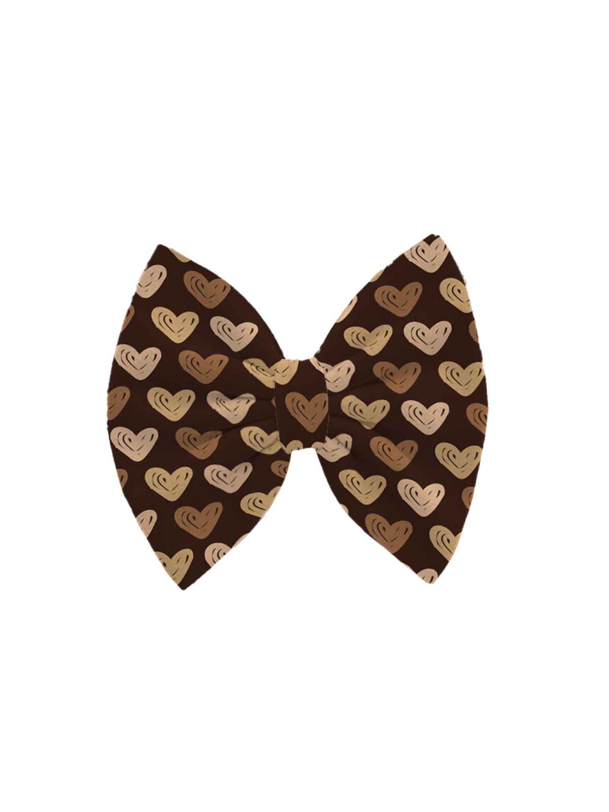 Melanin Hearts Hair Bow with heart pattern, attached to satin-lined alligator clip, 5 inches.