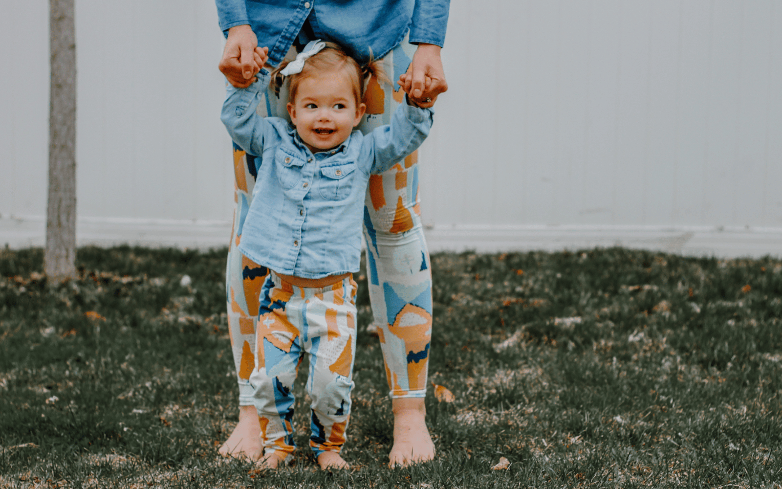 Baby Girl and Mom in Matching Leggings