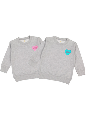 Big Sister Little Sister Matching Besties Valentine's Day Sweatshirts