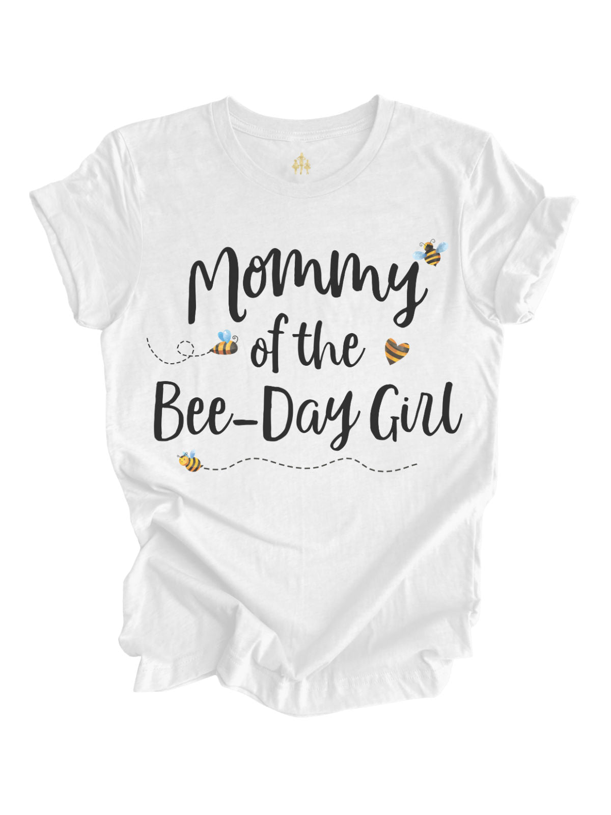 Mommy of the Bee-Day Girl Bumble Bee Birthday Shirt in White