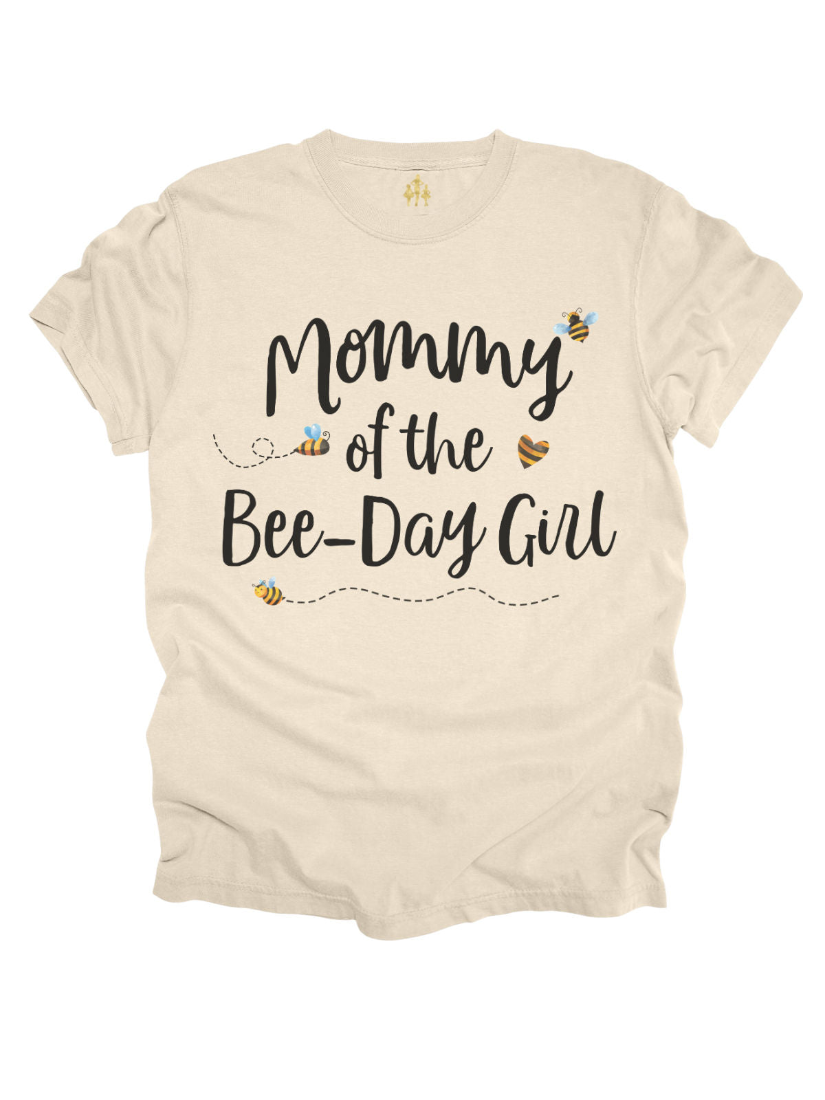 Mommy of the Bee-Day Girl Bumble Bee Birthday Shirt in Natural Cream