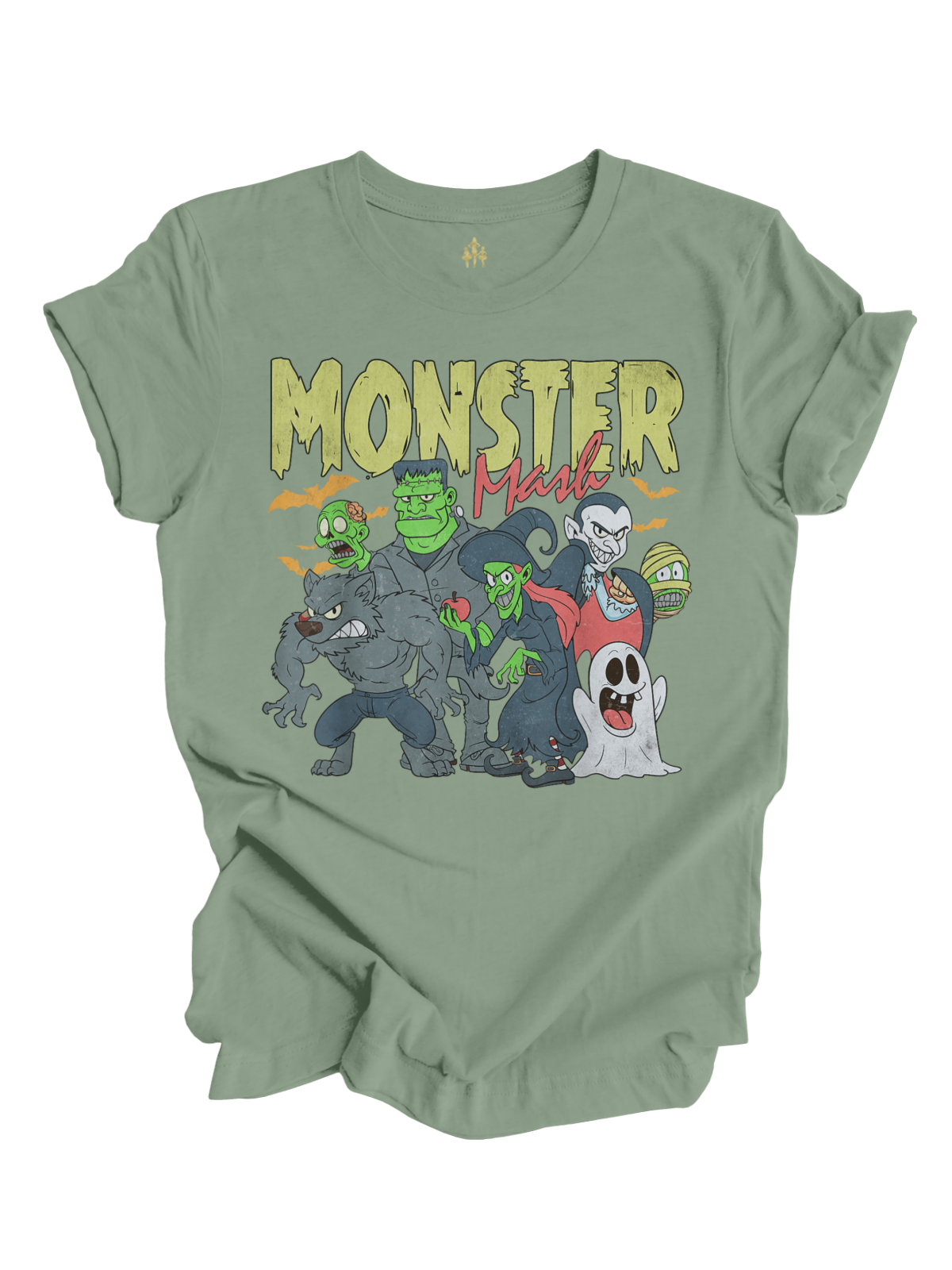 Monster Mash Adult Halloween Shirt in Green