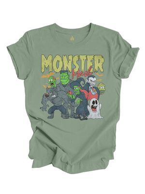 Monster Mash Adult Halloween Shirt in Green