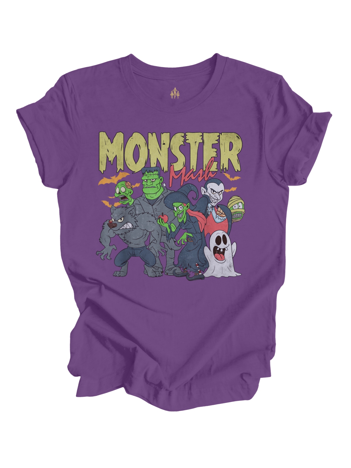 Monster Mash Halloween Adult Shirt in Purple