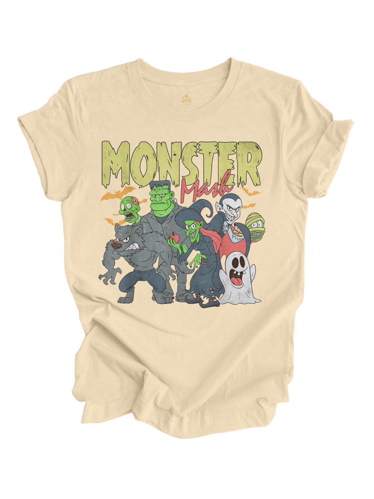 Monster Mash Adult Halloween Shirt in Tan