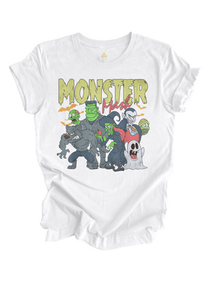 Monster Mash Adult Halloween Shirt in White