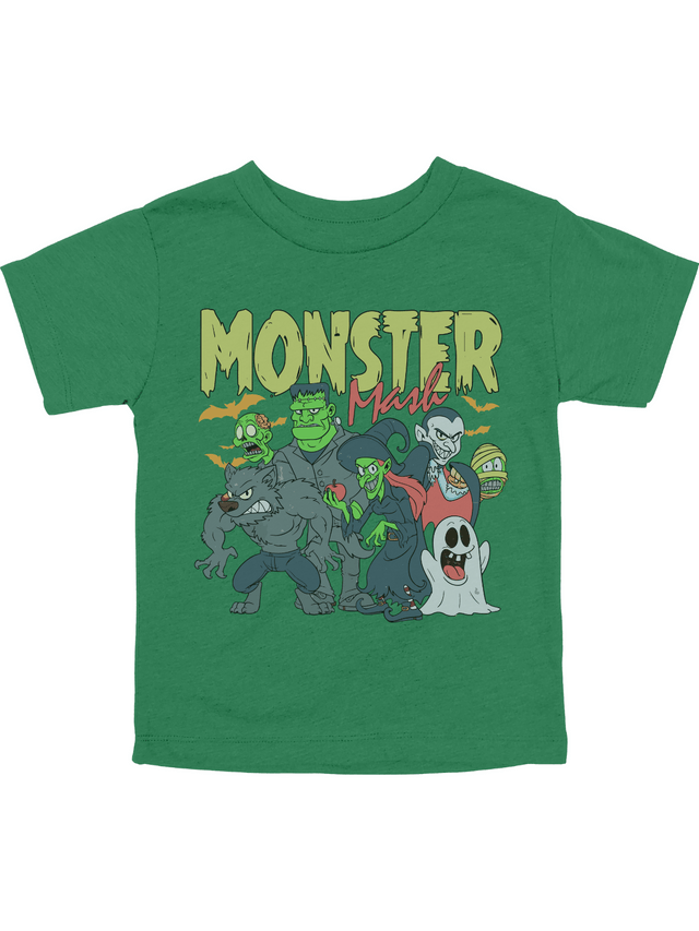 Monster Mash Kids Halloween Shirt in Green – Toddler Halloween Tee