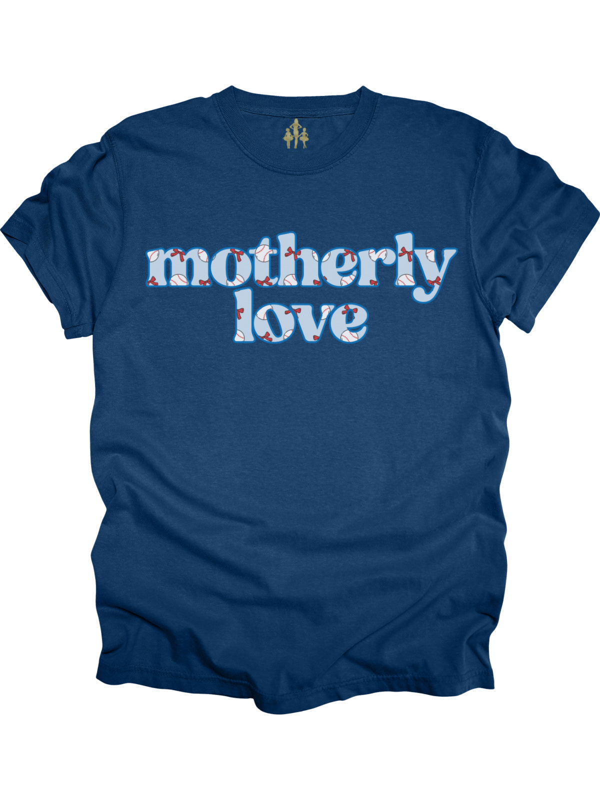 Motherly Love Philly baseball mom shirt blue graphic tee