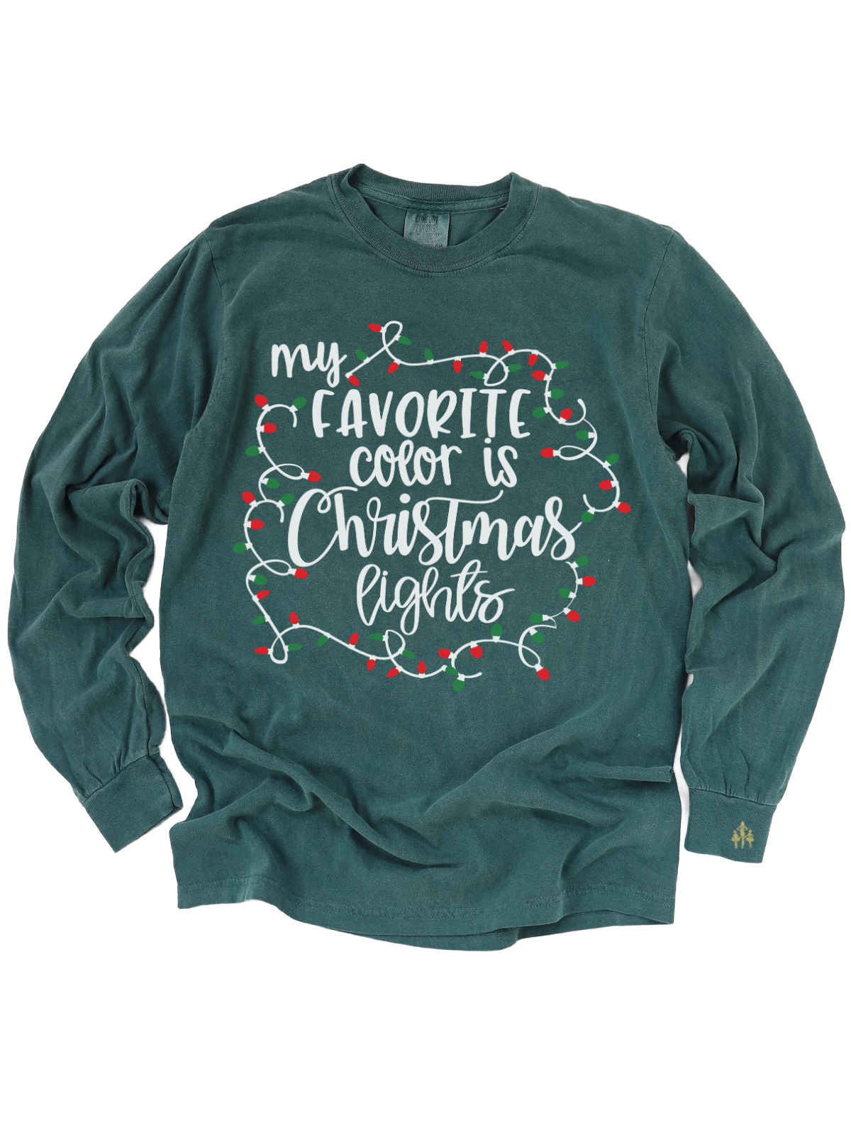 My favorite color is Christmas lights adult holiday long sleeve shirts