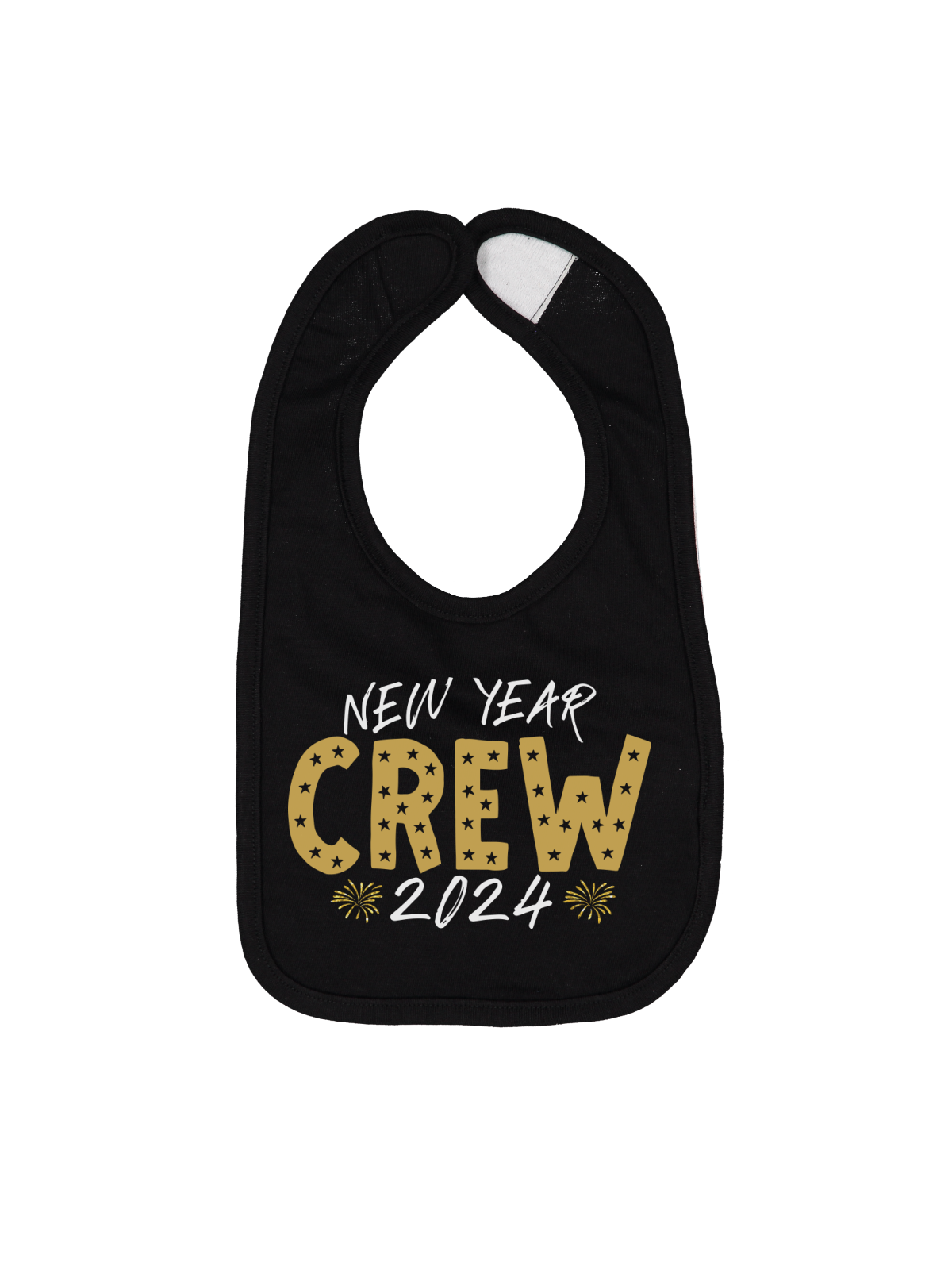 New Year Crew 2024 Baby Bib in Black