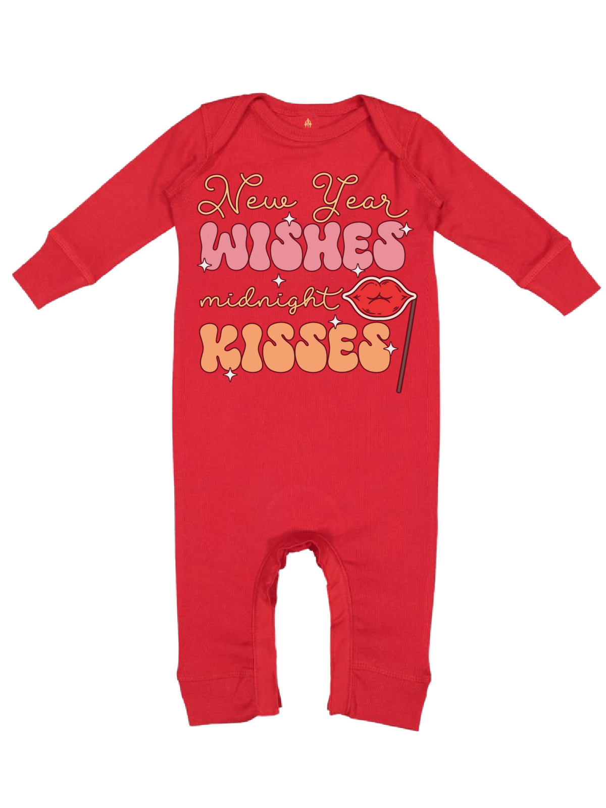 New Year Wishes Midnight Kisses Baby Coverall