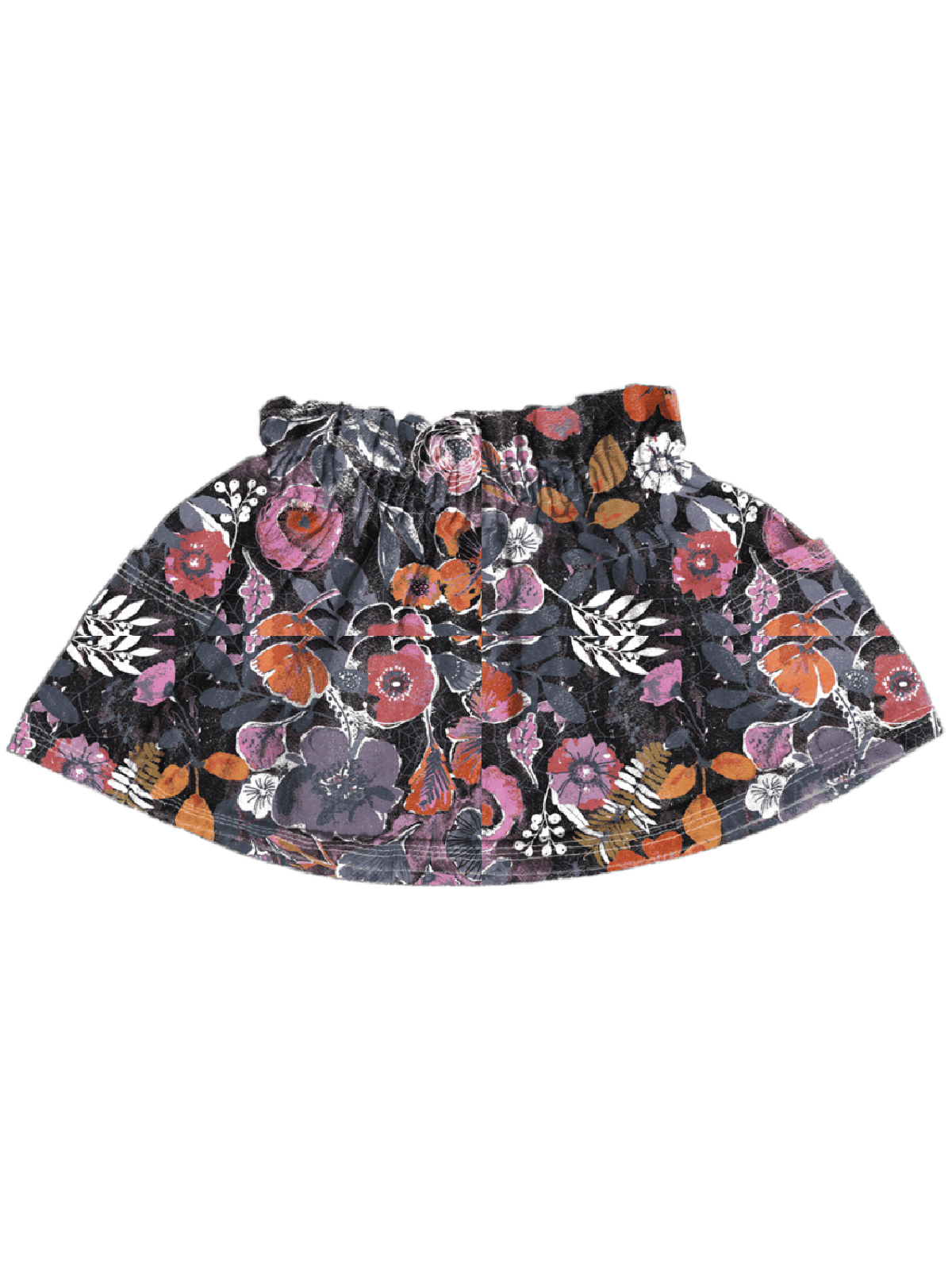 Girls Halloween Skirt in Night Bloom Black