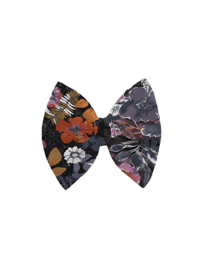 Girls Halloween Hair Bow in Night Bloom Black