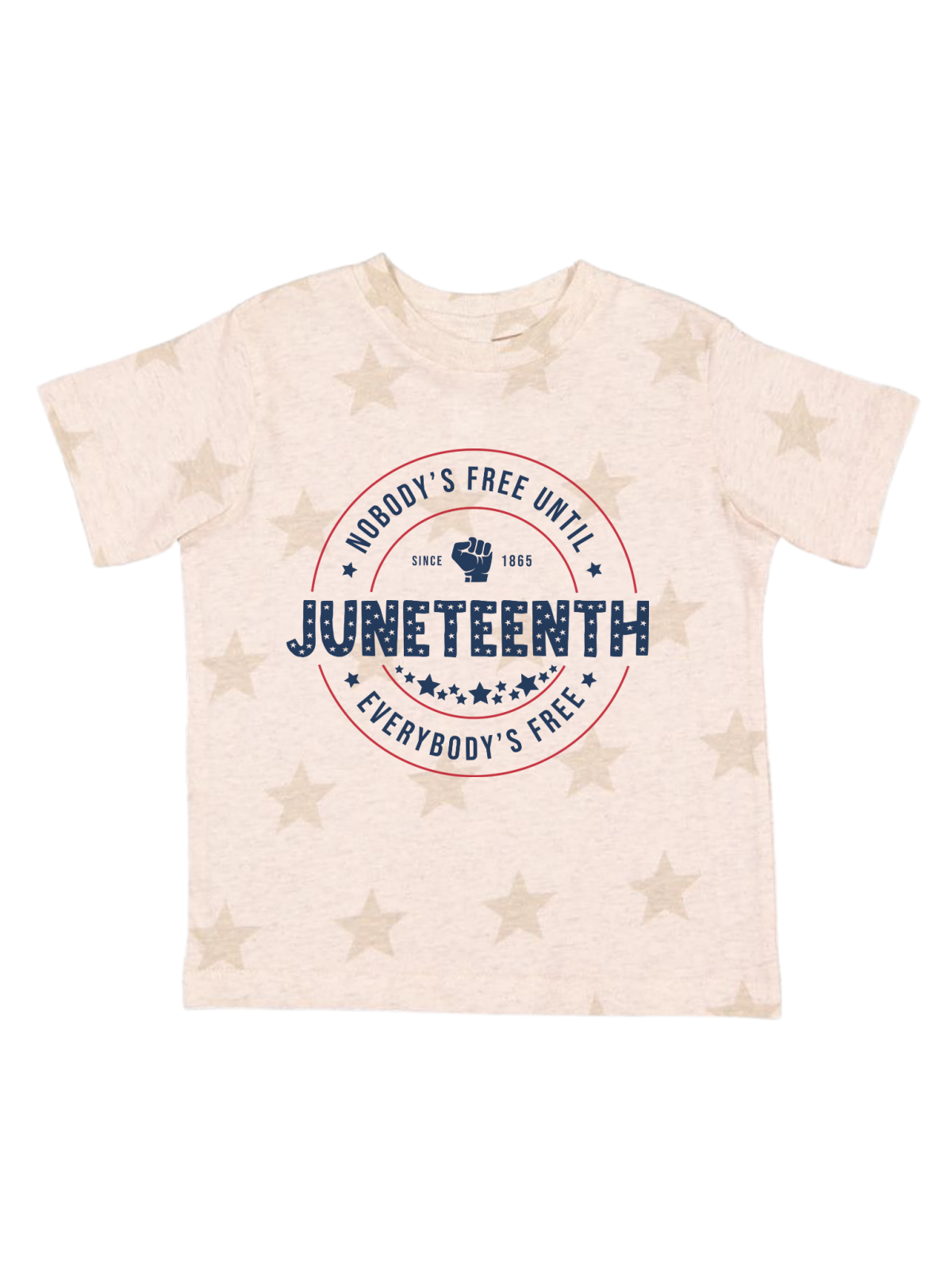 Nobody's Free Until Everybody's Free Kids Juneteenth Shirt in Natural Heather