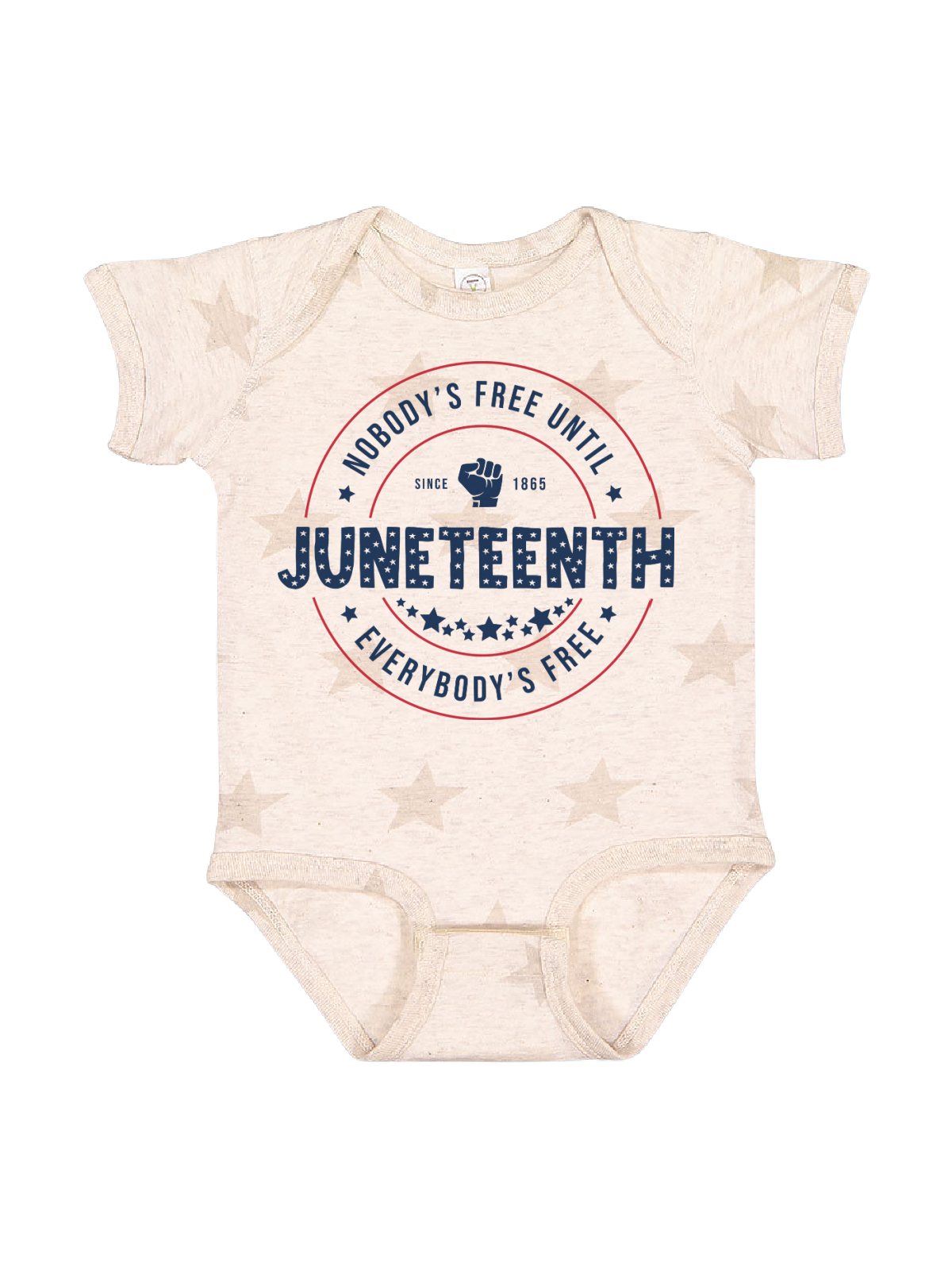 Nobody's Free Until Everybody's Free Baby Juneteenth Bodysuit in Natural