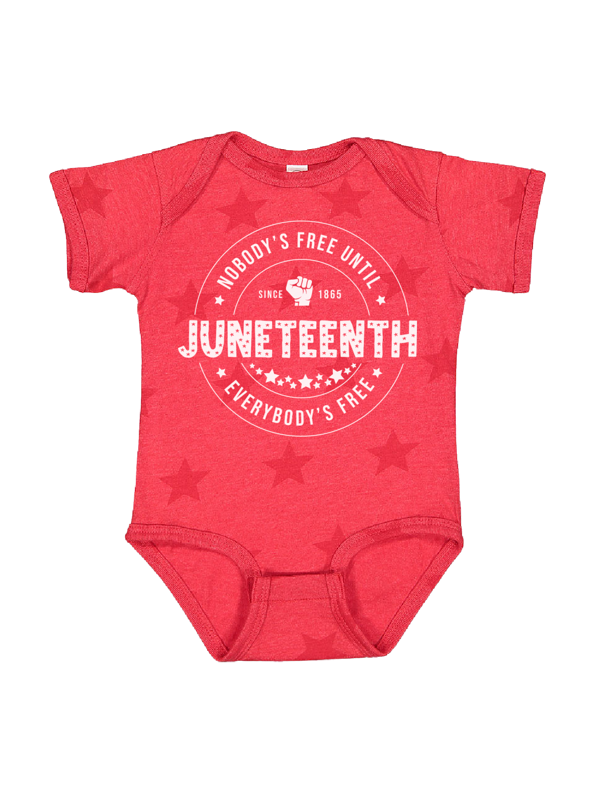 Nobody's Free Until Everybody's Free Infant Bodysuit in Red Stars