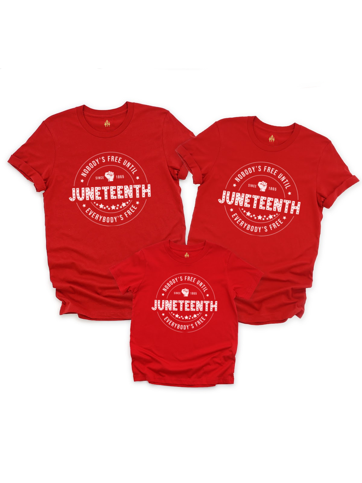 Nobody's Free Until Everybody's Free Matching Juneteenth Shirts - Red