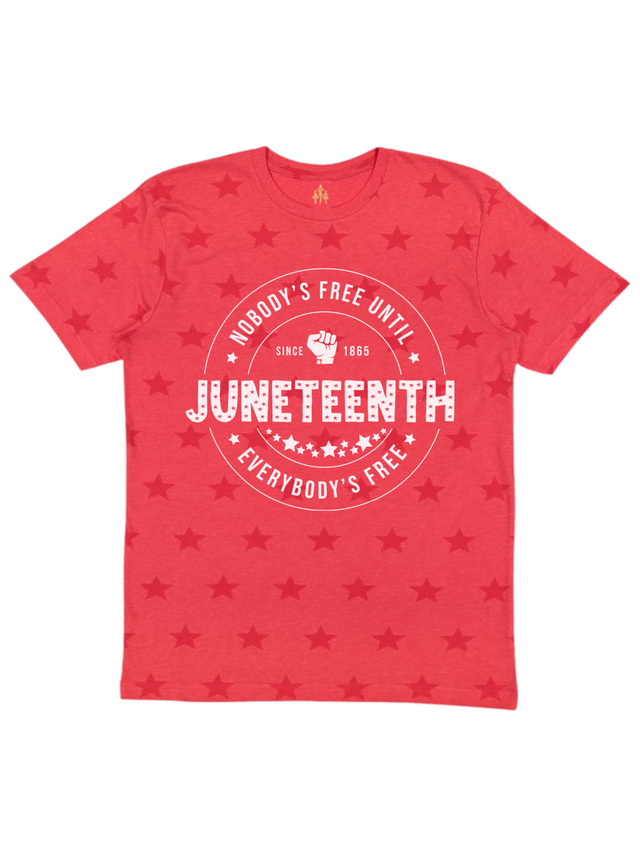 Nobody's Free Until Everybody's Free Juneteenth Shirt in Red