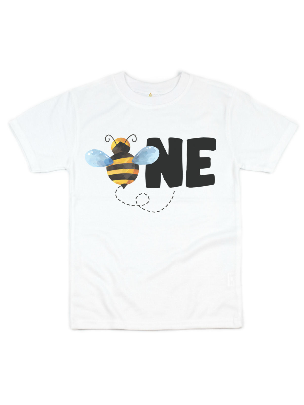 ONE 1st Birthday Bumble Bee Kids Shirt in White