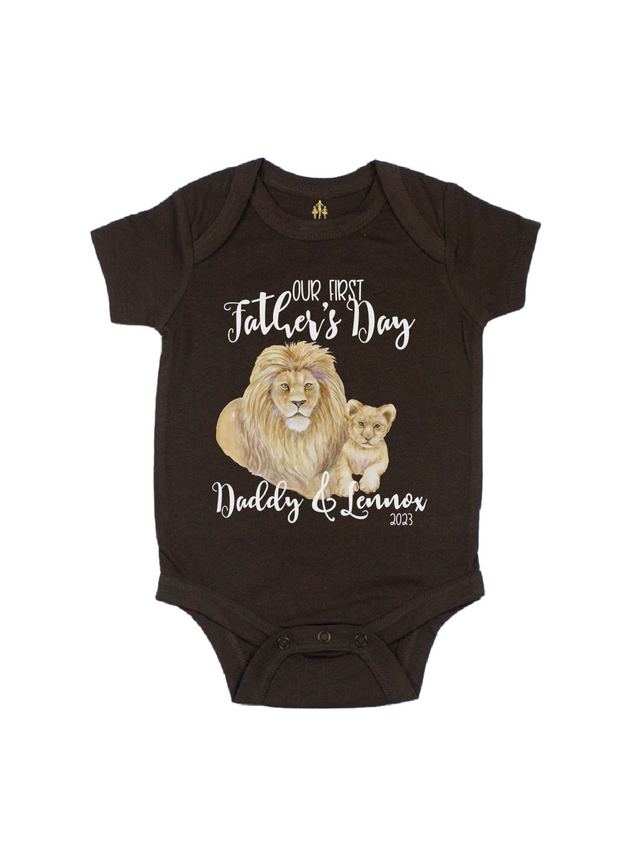 Our First Father's Day Daddy and Me Matching Shirts - Lions