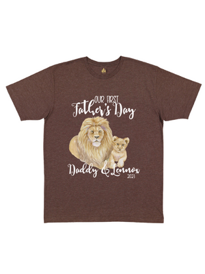 Our First Father's Day Daddy and Me Matching Shirts - Lions