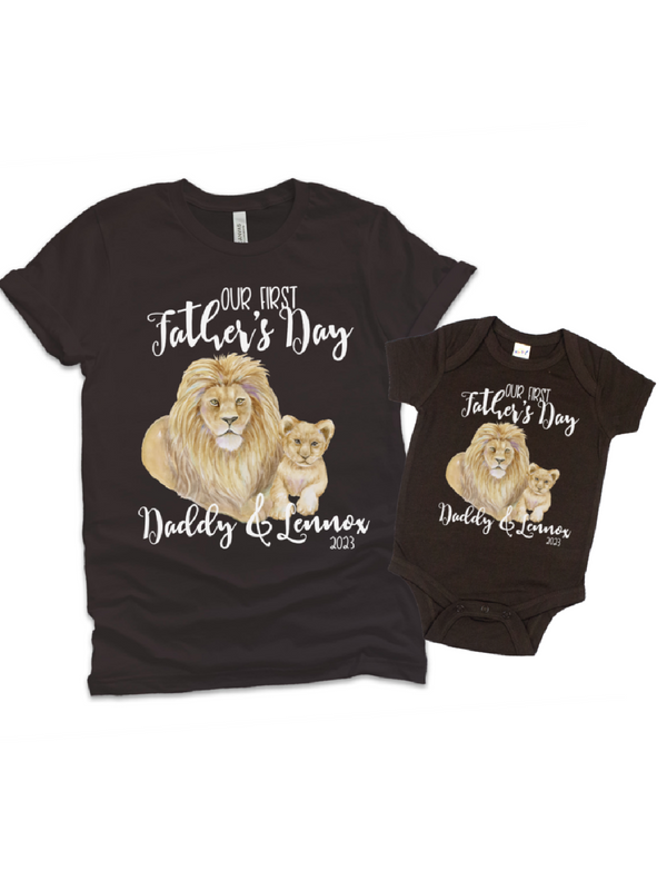 Daddy and Me Lion and Cub or Cubs Matching Father and Child Shirt