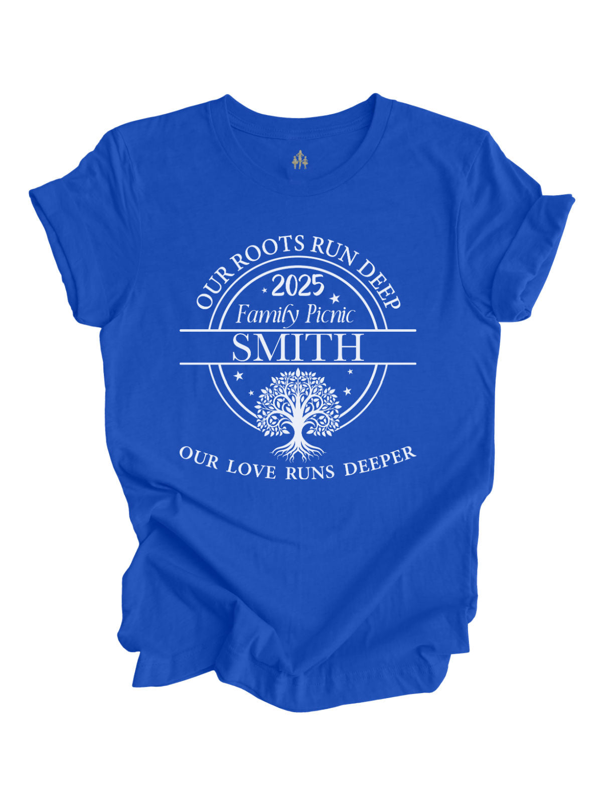 Our Roots Run Deep 2025 Family Picnic Personalized Shirt in Blue