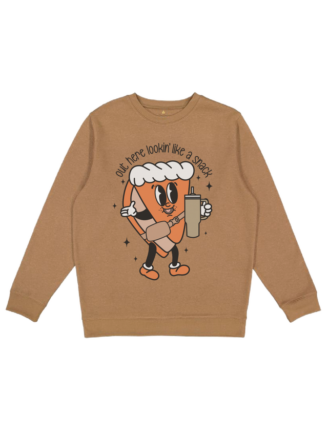 Out Here Lookin Like a Snack Pumpkin Pie Sweatshirt in Brown