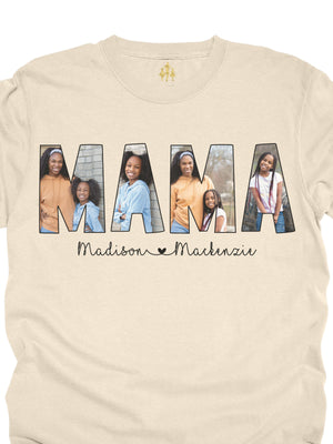 Personalized Mother's Day Gift Photo Letters Mama Shirt
