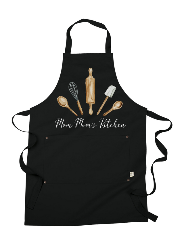 Custom Black Apron for Grandma's Kitchen