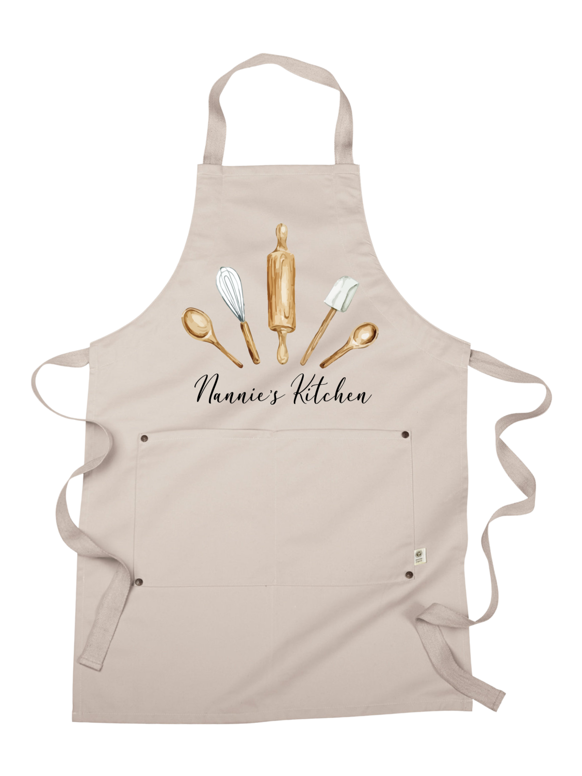 Personalized Grandma's Kitchen Apron in Beige