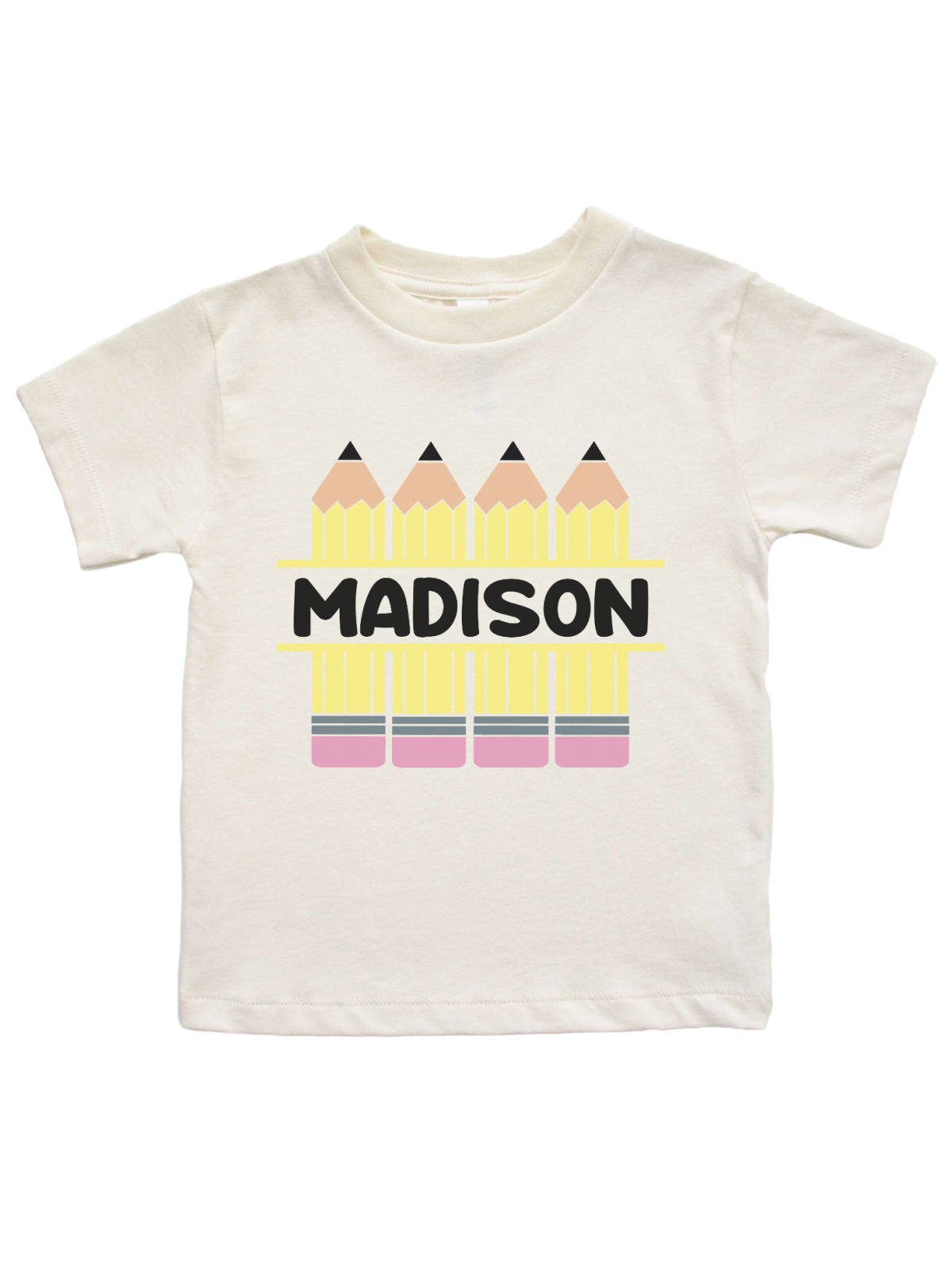 Personalized pencil frame shirt for girls with name – custom back to school tee from MM of Philly