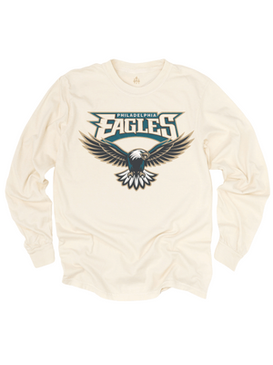 Natural Philadelphia Eagles long sleeve adult shirt