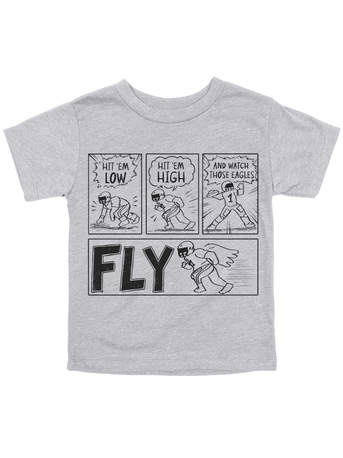 Kids Philly Football Comic Strip Tee - Gray / 12m