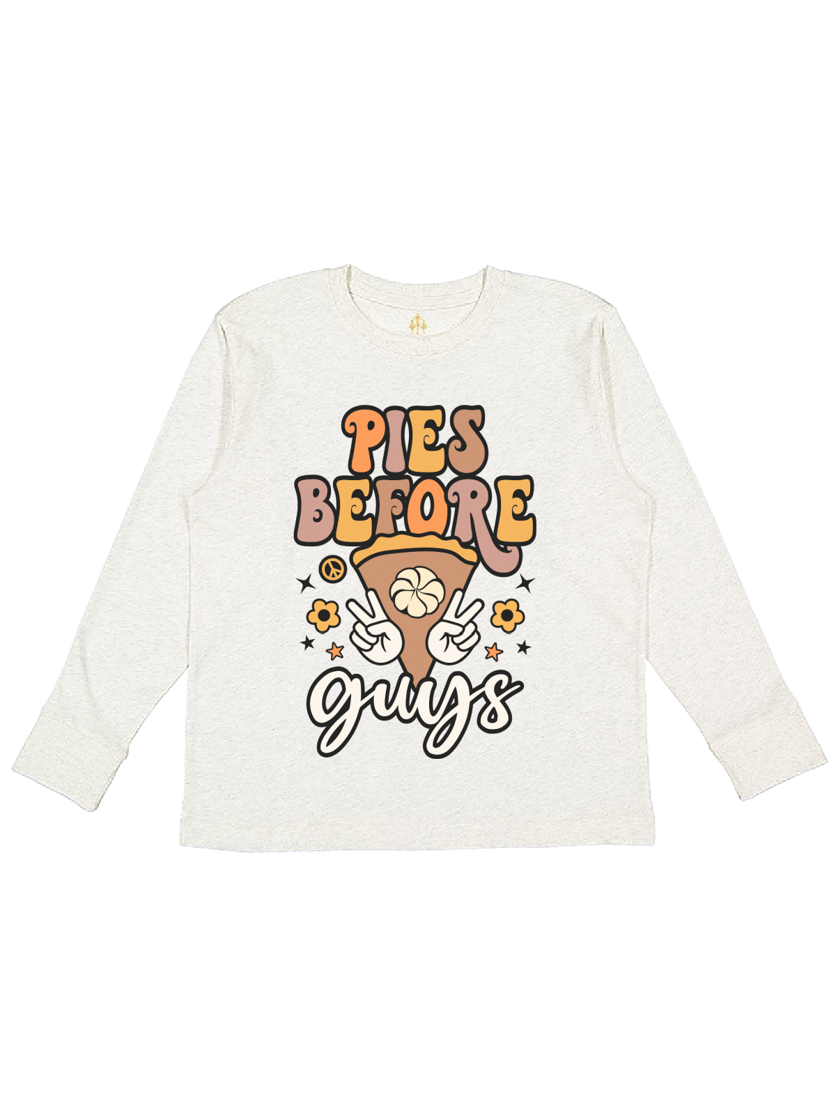 Pies Before Guys Retro Long Sleeve Thanksgiving Shirt for Girls