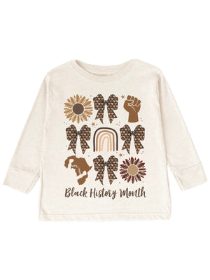 Natural-colored Black History Month shirt for kids