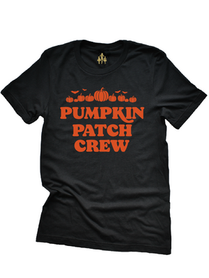 Pumpkin Patch Crew Adult Halloween Shirt in Black