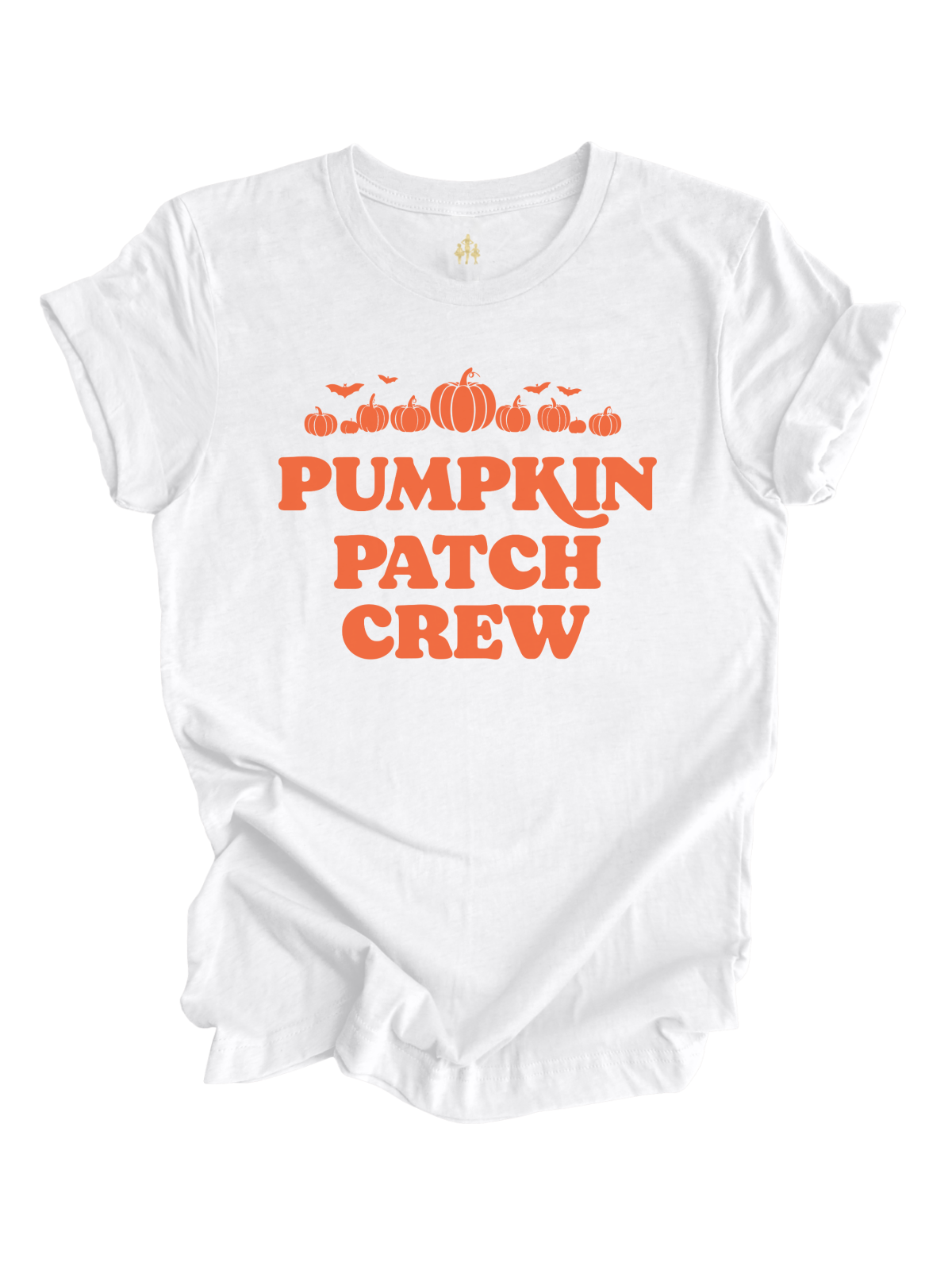 Pumpkin Patch Crew Adult Halloween Shirt in Orange