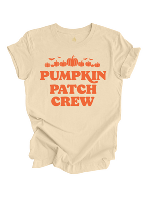 Pumpkin Patch Crew Adult Halloween Shirt in Tan