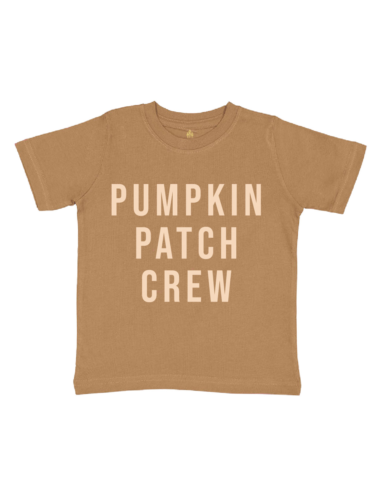 Child wearing Pumpkin Patch Crew shirt at the pumpkin patch – fall outfit idea for toddlers and kids