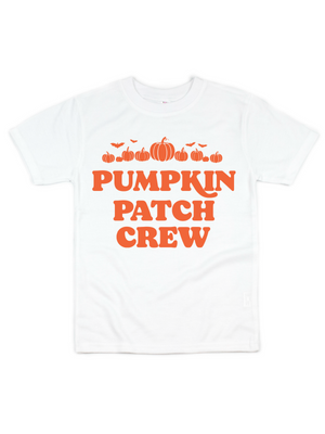 Pumpkin Patch Crew Kids Halloween Shirt in White